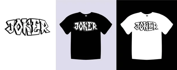 Joker Typografi Skjorta Bokstäver Citat Design Mall Vektor Konst Illustration — Stock vektor