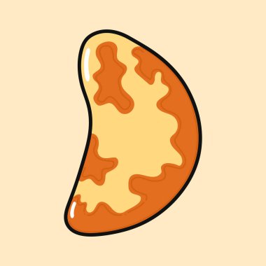 Şirin, komik Brezilya fıstığı. Vektör el çizimi çizgi film kawaii karakter çizimi simgesi. Kahverengi arka planda izole edilmiş. Mutlu Brezilya cevizi karakter konsepti