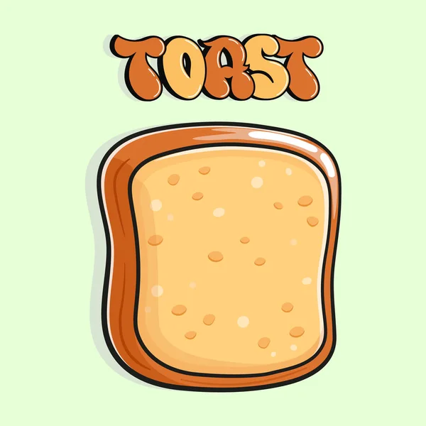 Niedlich Lustiger Toast Vector Handgezeichnete Karikatur Kawaii Charakter Illustration Symbol — Stockvektor