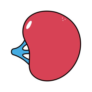 Dalak karakteri. Vektör el geleneksel çizgi film klasiği, retro, kawaii karakter çizimi ikonu çizdi. Beyaz arka planda izole edilmiş. Dalak karakter konsepti