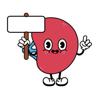 Yazı karakteri olan komik bir dalak. Vektör el geleneksel çizgi film klasiği, retro, kawaii karakter çizimi ikonu çizdi. İzole edilmiş arka plan. Mutlu Dalak karakteri