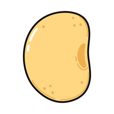 Sevimli komik Red Bean karakteri. Vektör el çizimi çizgi film kawaii karakter çizimi simgesi. Beyaz arka planda izole edilmiş. Mutlu Soya fasulyesi karakter konsepti