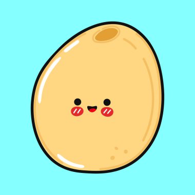 Sevimli komik Millet karakteri. Vektör el çizimi çizgi film kawaii karakter çizimi simgesi. Mavi arka planda izole edilmiş. Mutlu Millet karakter konsepti