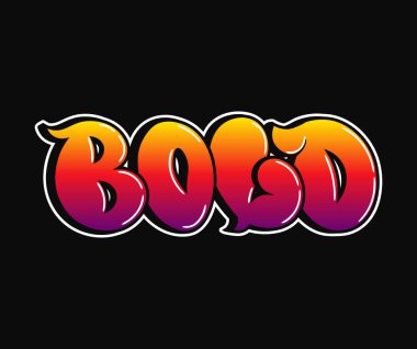 Bolod kelime trippy psychedelic grafiti tarzı harfler. Vektör el çizimi karalama çizgi film logosu Bolod illüstrasyonu. Komik garip mektuplar, moda, tişört için graffiti tarzı baskı, poster.