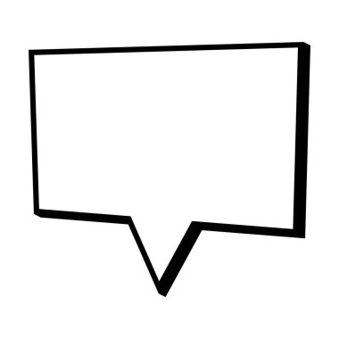 Konuşma balonu ikonu. Düz dizayn. İzole edilmiş beyaz arkaplan