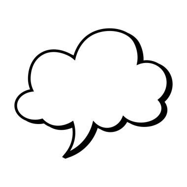 Konuşma balonu ikonu. Düz dizayn. İzole edilmiş beyaz arkaplan