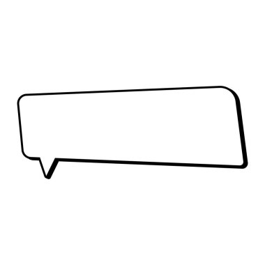 Konuşma balonu ikonu. Düz dizayn. İzole edilmiş beyaz arkaplan