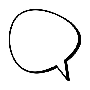 Konuşma balonu ikonu. Düz dizayn. İzole edilmiş beyaz arkaplan