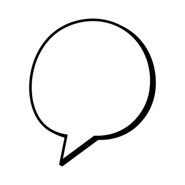 Konuşma balonu ikonu. Düz dizayn. İzole edilmiş beyaz arkaplan