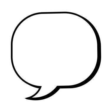 Konuşma balonu ikonu. Düz dizayn. İzole edilmiş beyaz arkaplan