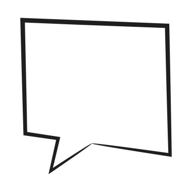 Konuşma balonu ikonu. Düz dizayn. İzole edilmiş beyaz arkaplan