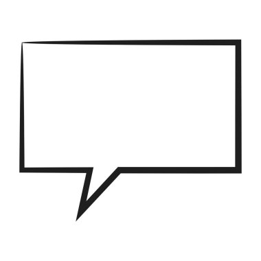 Konuşma balonu ikonu. Düz dizayn. İzole edilmiş beyaz arkaplan