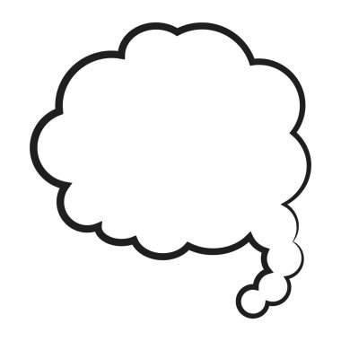 Konuşma balonu ikonu. Düz dizayn. İzole edilmiş beyaz arkaplan