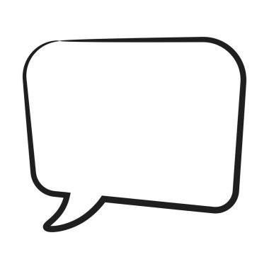 Konuşma balonu ikonu. Düz dizayn. İzole edilmiş beyaz arkaplan