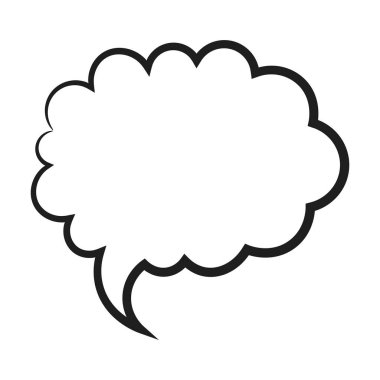 Konuşma balonu ikonu. Düz dizayn. İzole edilmiş beyaz arkaplan