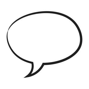 Konuşma balonu ikonu. Düz dizayn. İzole edilmiş beyaz arkaplan