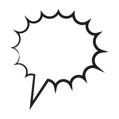 Konuşma balonu ikonu. Düz dizayn. İzole edilmiş beyaz arkaplan