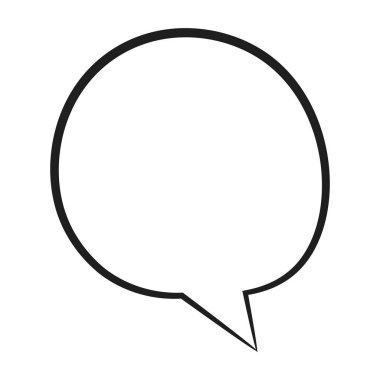 Konuşma balonu ikonu. Düz dizayn. İzole edilmiş beyaz arkaplan