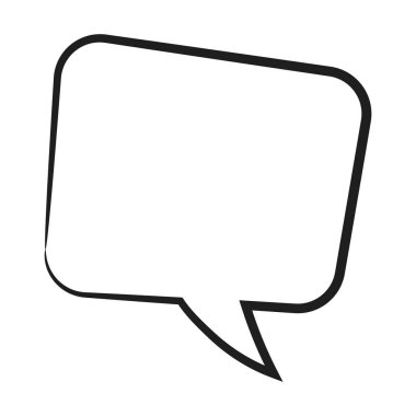 Konuşma balonu ikonu. Düz dizayn. İzole edilmiş beyaz arkaplan