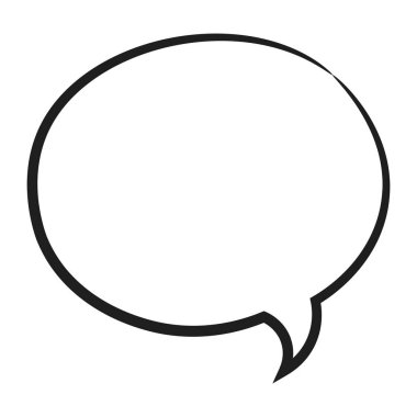 Konuşma balonu ikonu. Düz dizayn. İzole edilmiş beyaz arkaplan