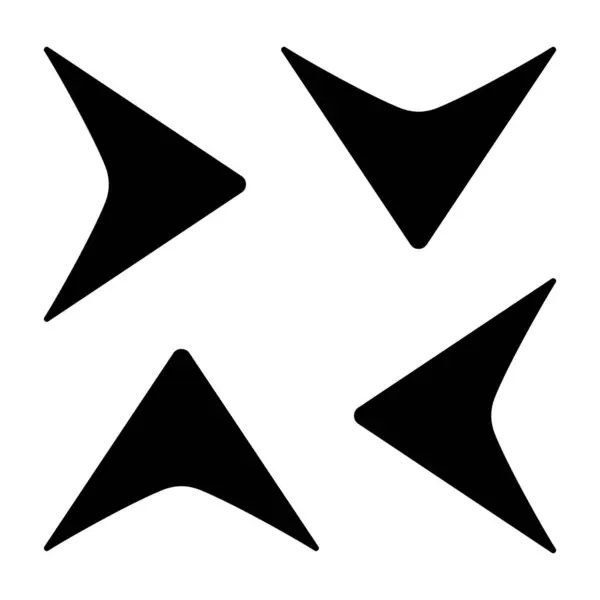 Flechas Conjunto Iconos Planos Negros Símbolos Signos Icono Flecha Flechas — Vector de stock