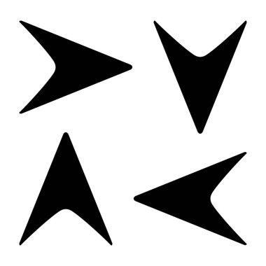 Siyah düz simgelerden oluşan oklar, semboller, işaretler. Ok simgesi. Web tasarımı için Vektör Okları