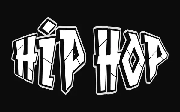 Hip Hop Única Palavra Letras Estilo Grafite Logotipo Desenhado Mão —  Vetores de Stock