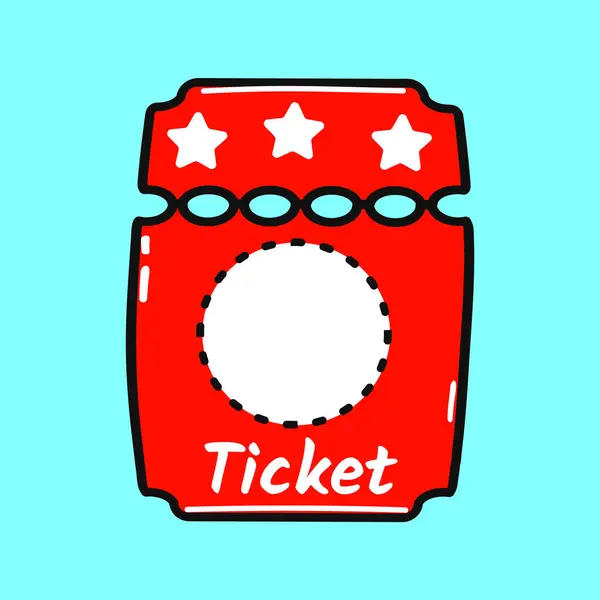 电影票的角色 矢量手绘卡通人物插图图标 被蓝色背景隔离了快乐电影票角色的概念 免版税图库插图