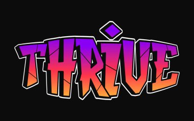 Gelişmiş - tek kelime, graffiti tarzı harfler. Vektör el logosu çizilmiş. Komik havalı kelime gelişen, moda, graffiti tarzı baskılı tişört, poster konsepti