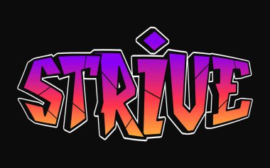 Trippy psychedelic graffiti tarzı harfler için çabala. Vektör elle çizilmiş karikatür logosu çizimi. Komik garip mektuplar, moda, tişört için graffiti tarzı baskı, poster.