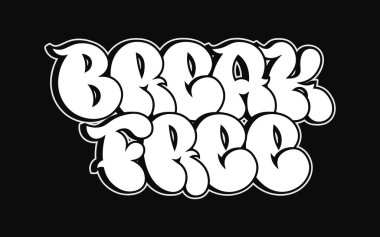 Beleş kelime trippy psychedelic graffiti tarzı harfler. Vektör el çizimi karikatür logosu Serbest çizim. Komik garip mektuplar, moda, tişört için graffiti tarzı baskı, poster.