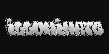 Aydınlat - tek kelime, graffiti tarzı harfler. Vektör el logosu çizilmiş. Komik havalı kelime aydınlatma, moda, graffiti tarzı baskı tişörtü, poster konsepti