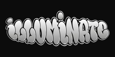 Trippy psychedelic graffiti tarzı harfler. Vektör el çizimi karikatür logosu. İllüstrasyon. Komik garip mektuplar, moda, tişört için graffiti tarzı baskı, poster.