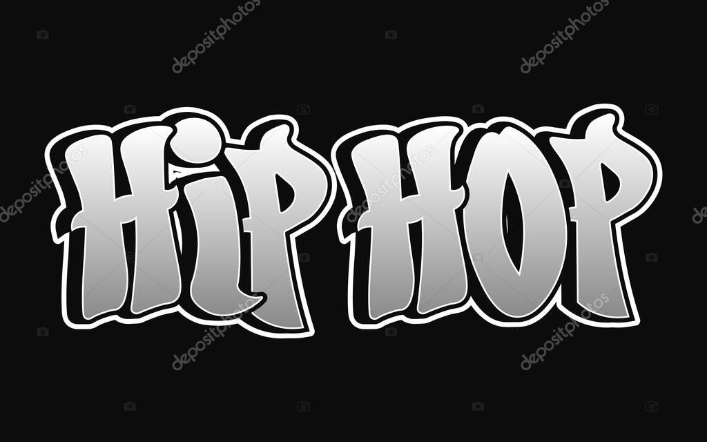 Hip Hop word trippy psychedelic graffiti style letters. Vector hand drawn doodle cartoon logo Hip Hop illustration. Funny cool trippy letters, fashion, graffiti style print for t-shirt, poster