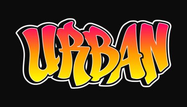 Şehirli kelime garip graffiti tarzı harfler. Vektör el çizimi karikatür logosu Urban Illustrasyon. Komik havalı garip mektuplar, moda, graffiti tarzı baskı tişörtü, poster konsepti.