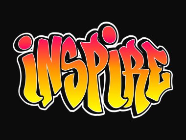 Garip graffiti tarzı harflerden ilham al. Vektör el çizimi karikatür logosu İlham verici illüstrasyon. Komik havalı garip mektuplar, moda, graffiti tarzı baskı tişörtü, poster konsepti.