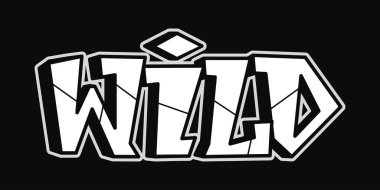 Siyah bir arkaplanda cesurca sergilenen sanatsal bir graffiti tasarımı..