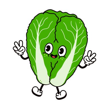 Neşeli çizgi film Napa karikatür karakteri enerjik bir kişilik sergiliyor, besleyici yemeğe taze, eğlenceli bir yaklaşım sergiliyor.