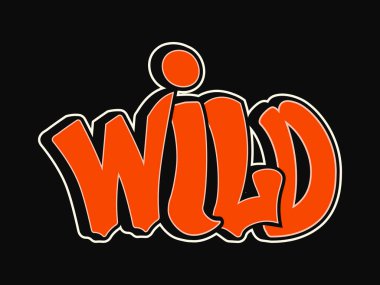 Kalın turuncu graffiti sanatı, şehir tarzı ve enerjisinin çarpıcı bir ifadesi olan katıksız siyah bir arkaplana karşı duruyor..