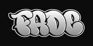 Graffiti tarzı balon harfleri, tek renkli palette 