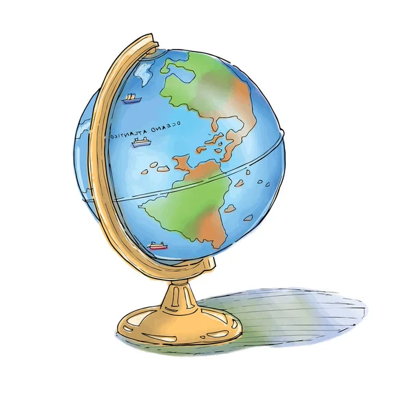 Modèle Globe Effet Aquarelle Fichier Vectoriel — Image vectorielle