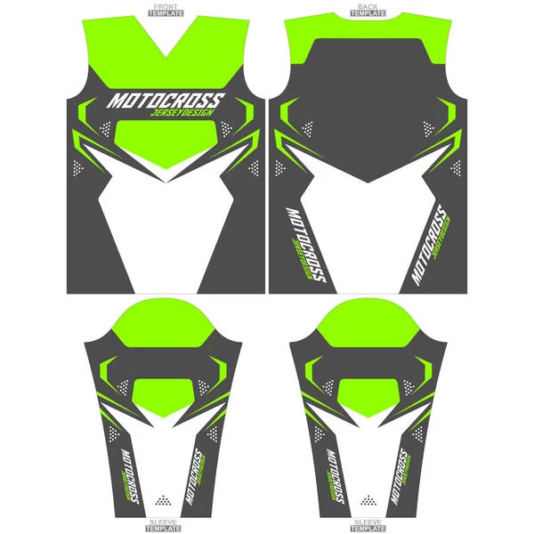 Zaprojektuj Strój Sublimacyjny Lub Koszulkę Dla Motocrossa Gotowy Druku Projekt — Wektor stockowy