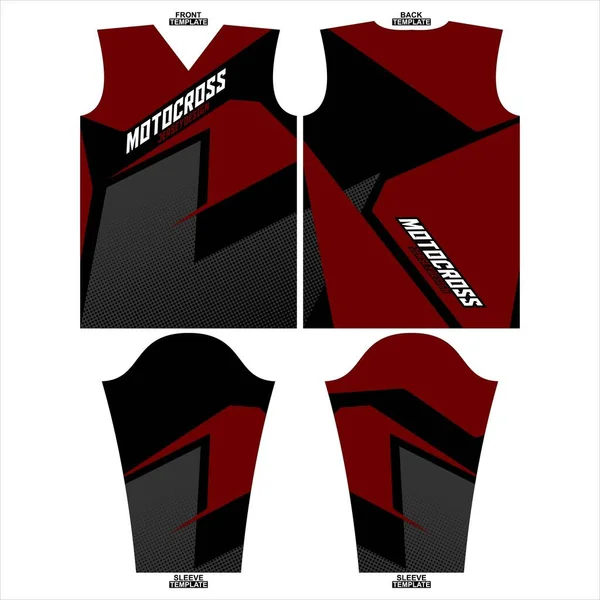 Stampa Ready Sublimazione Motocross Manica Lunga Jersey Design — Vettoriale Stock