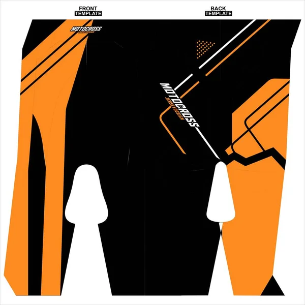 Yazdırmaya Hazır Süblimleşme Motokros Pantolonu Tasarımı — Stok Vektör