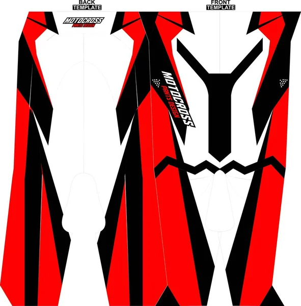 Projekt Spodni Motocross Sublimacji Gotowych Druku — Wektor stockowy