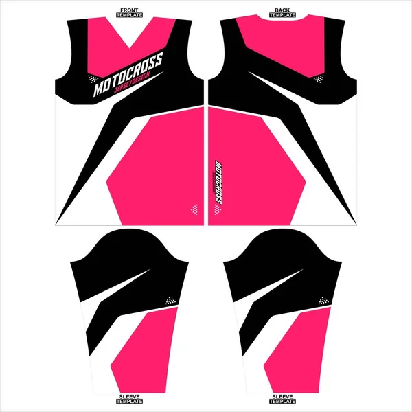 Druckfertiges Sublimations Motocross Langarmtrikot Design — Stockvektor