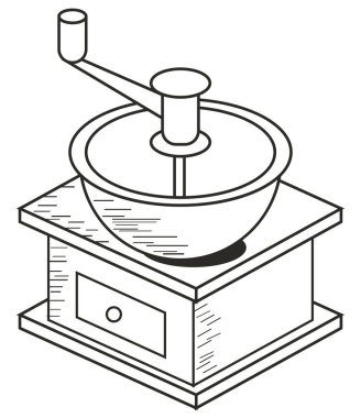 Kahve tost makinesi taslak stili simgesi