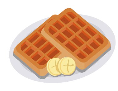 Muzlu waffle kahvaltı ikonu.
