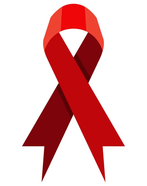 Mondo Aids Giorno Nastro Rosso Icona — Vettoriale Stock