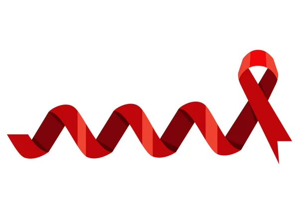 Världen Aids Dag Band Spiral Ikon — Stock vektor